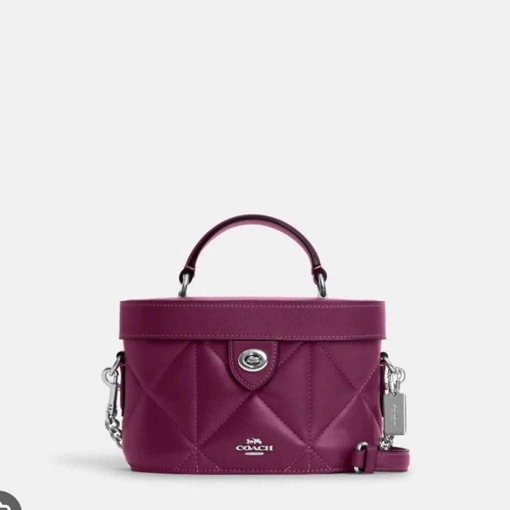 Coach CM733 Kay Crossbody with Puffy Diamond Quilting Leather Deep Berry NWT
